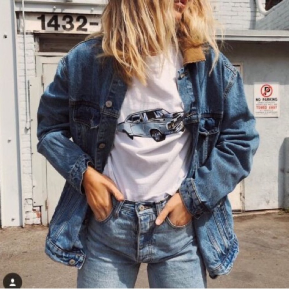 Brandy Melville Kaylee Denim Jean Jacket with corduroy detail size S